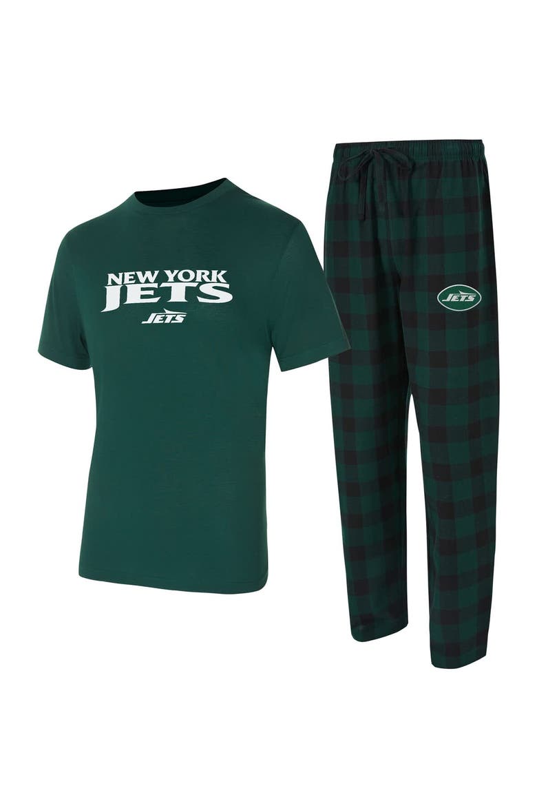 Men's Concepts Sport Green/Black New York Jets Avondale T-Shirt & Flannel Pants Set, Main, color, Green
