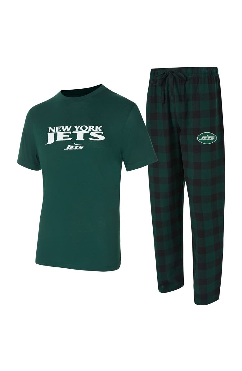 CONCEPTS SPORT Men
s Concepts Sport Green/Black New York Jets Avondale T-Shirt
Flannel Pants Set, Main, color, Green