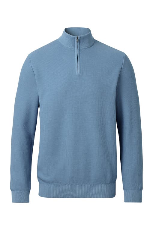 Charles Tyrwhitt Cotton Zip Neck Sweater In Blue
