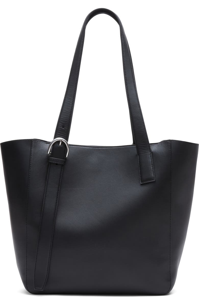 rag & bone Parker Leather Tote, Alternate, color, Black
