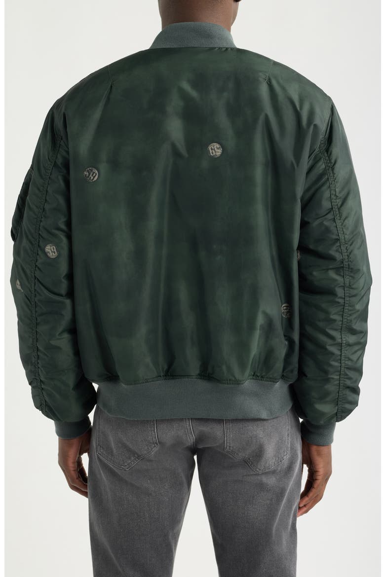 MA-1 Relaxed Bomber Jacket, Alternate, color, DEEP FOREST PIN PRINT