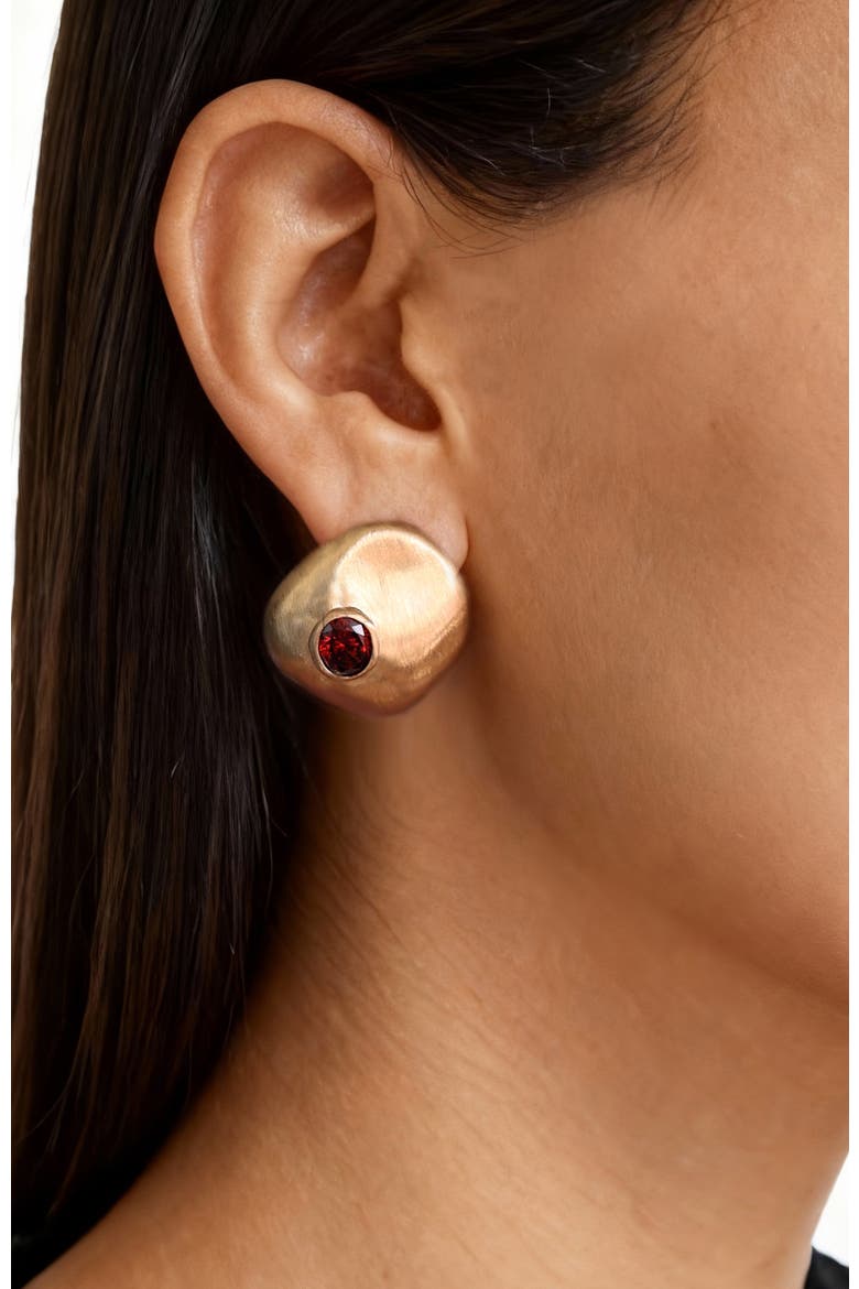 Garnet Earrings, Alternate, color, Gold & Red