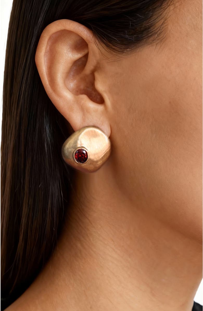 RC RETRO CHIC Garnet Earrings, Alternate, color, Gold & Red