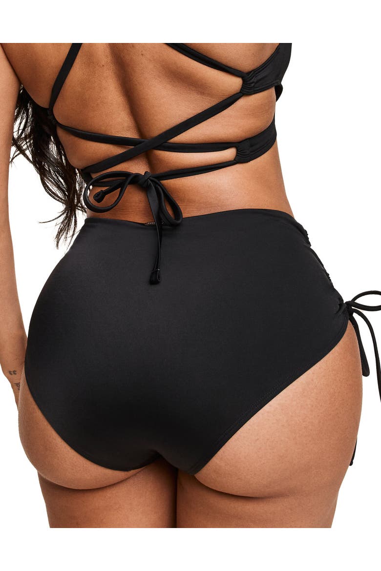 Tatiana Swimwear High-Waist Bikini Bottom, Alternate, color, Black