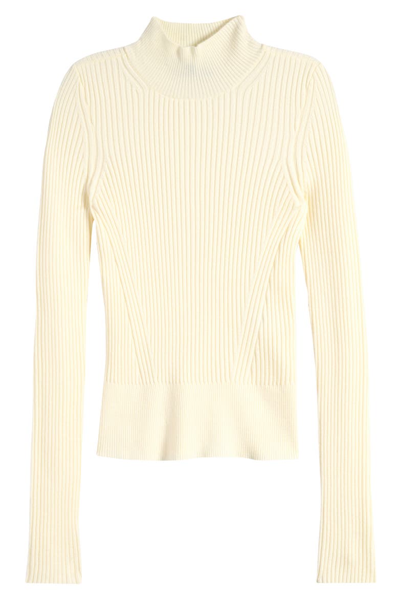 Raisa Rib Mock Neck Sweater, Alternate, color, IVORY