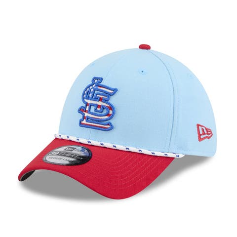 Men's New Era Light Blue/Red St. Louis Cardinals 2025 Fourth of July 39THIRTY Flex Hat