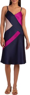 Trina Turk Miraculous Colorblock A-Line Midi Dress