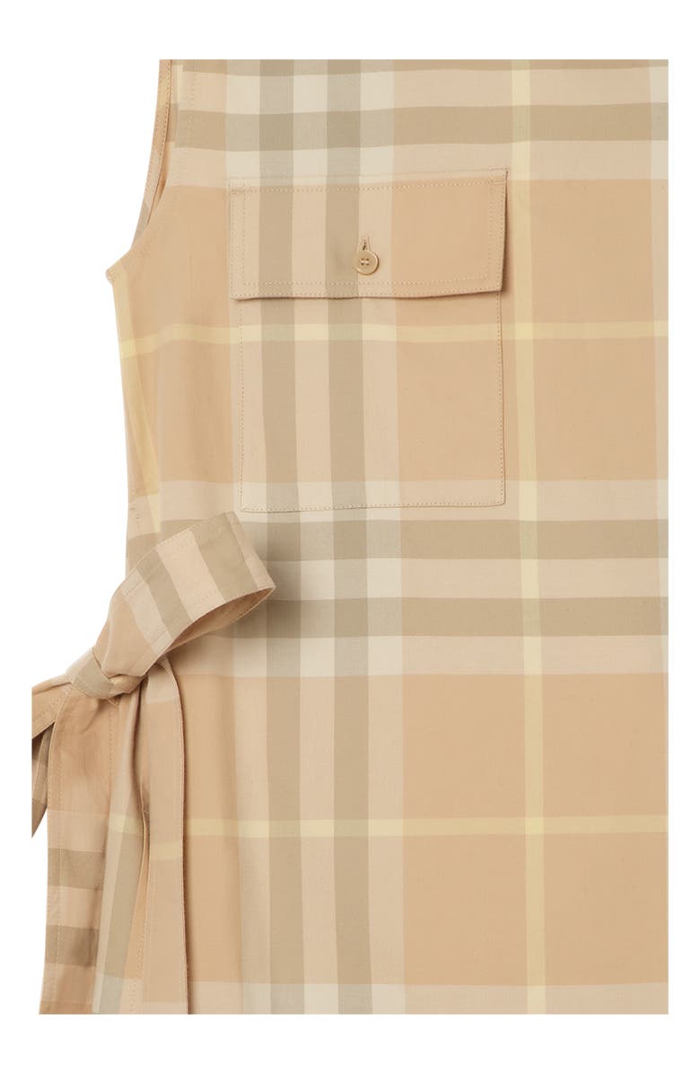 Burberry Check Cotton Shirt Dress, Alternate, color, Flax Beige