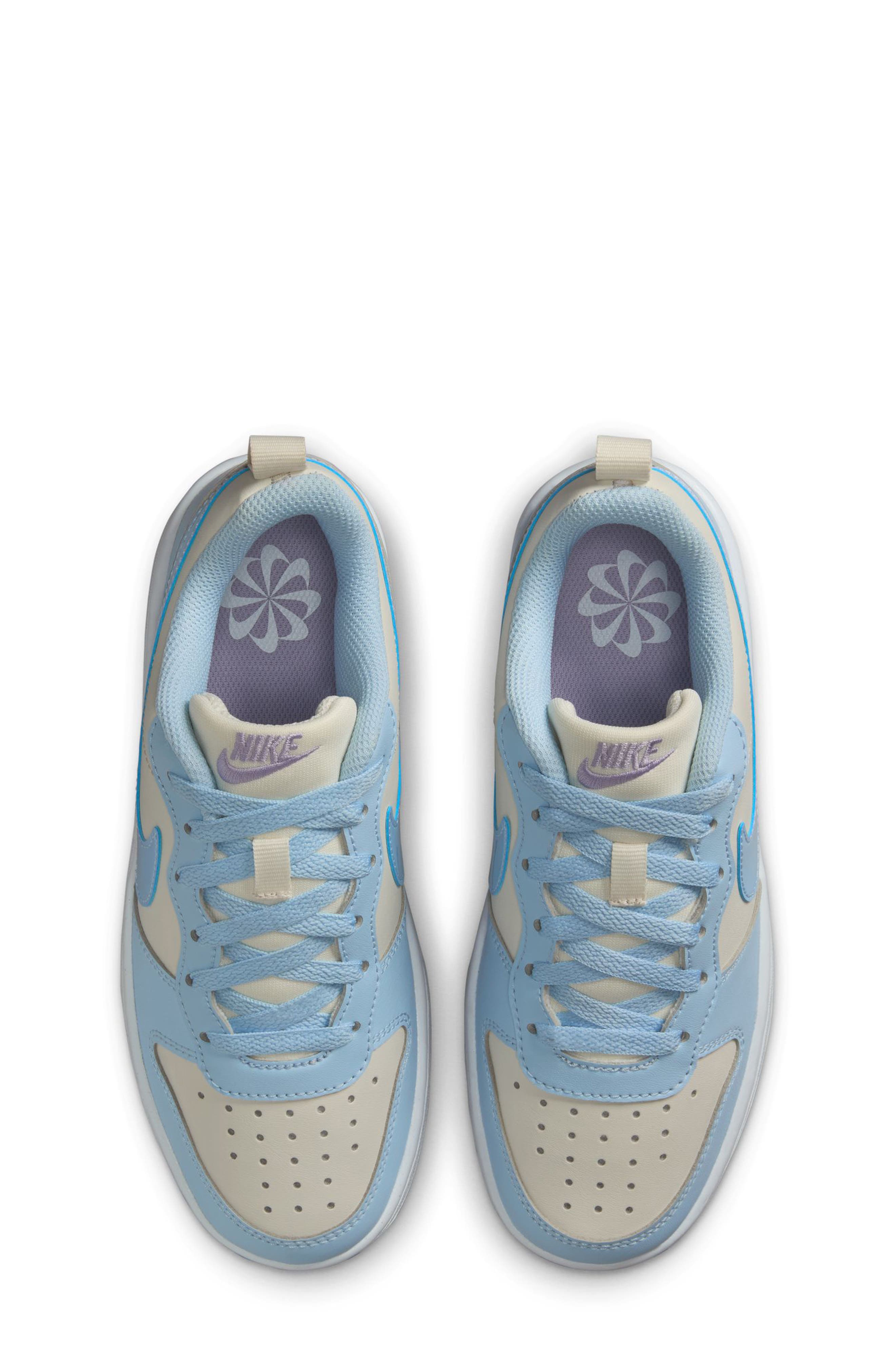 Nike Kids' Court Borough Recraft Sneaker, Alternate, color, Soft Pearl/ Blue/ Hydrangeas