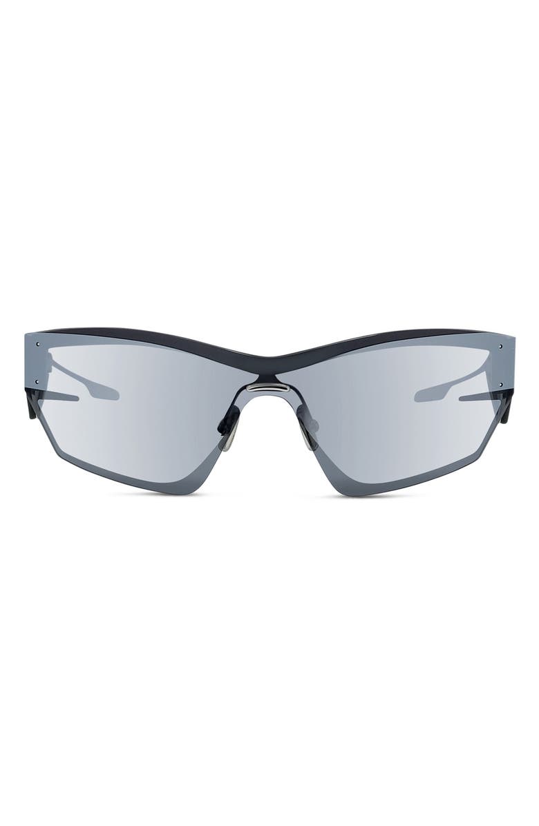 Givenchy Giv Cut 69mm Oversize Geometric Sunglasses, Main, color, Shiny Palladium / Smoke Mirror