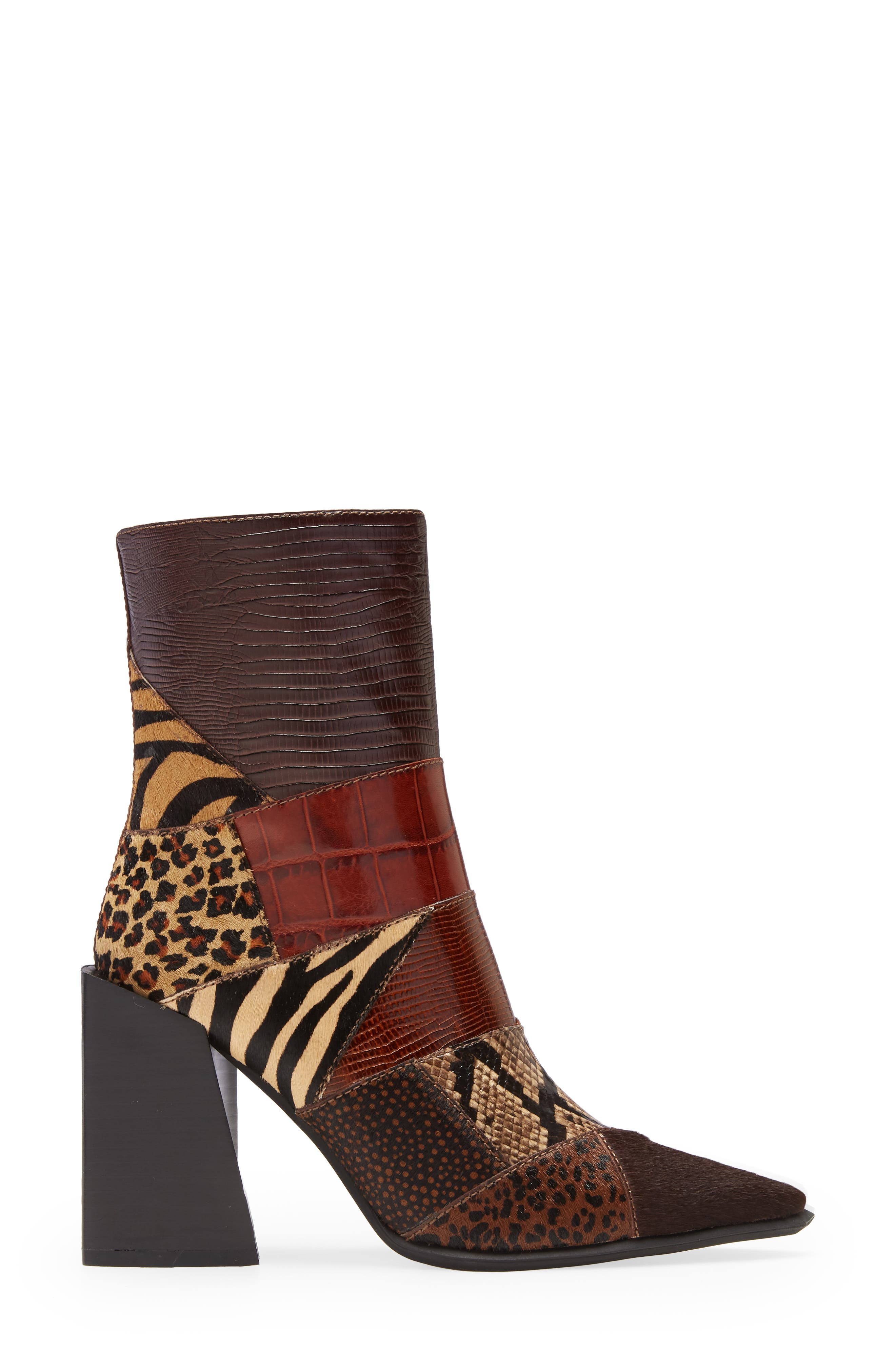 La-Siren Mixed Media Bootie, Alternate, color, TAN EXOTIC MULTI