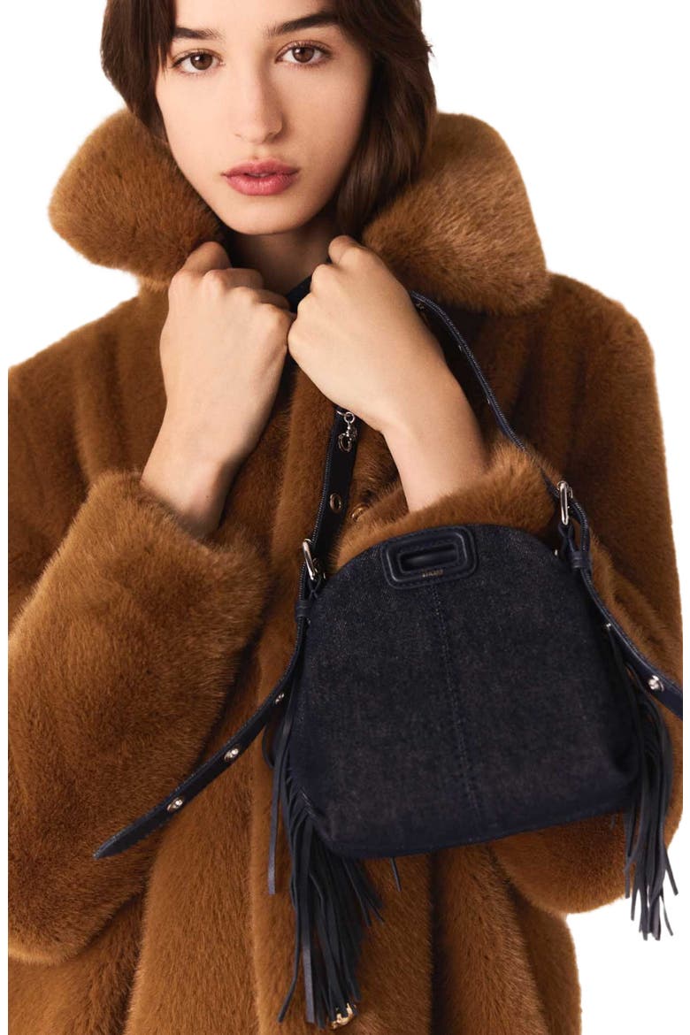 Mid-length faux fur coat, Alternate, color, Brown