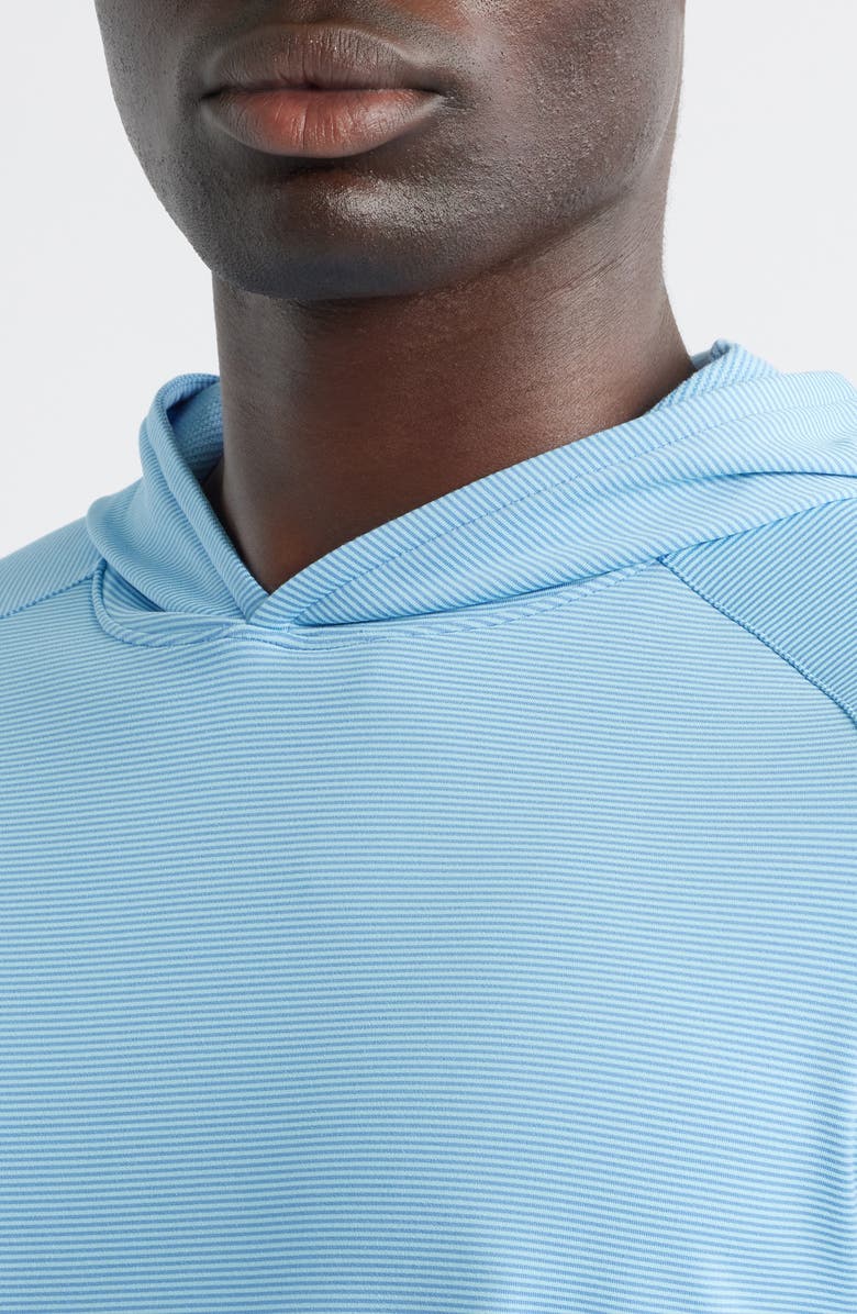 Peter Millar Pine Sugar Stripe Performance Hoodie, Alternate, color, Evening Tide