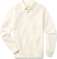The Normal Brand Robles Long Sleeve Waffle Cotton Polo Sweater