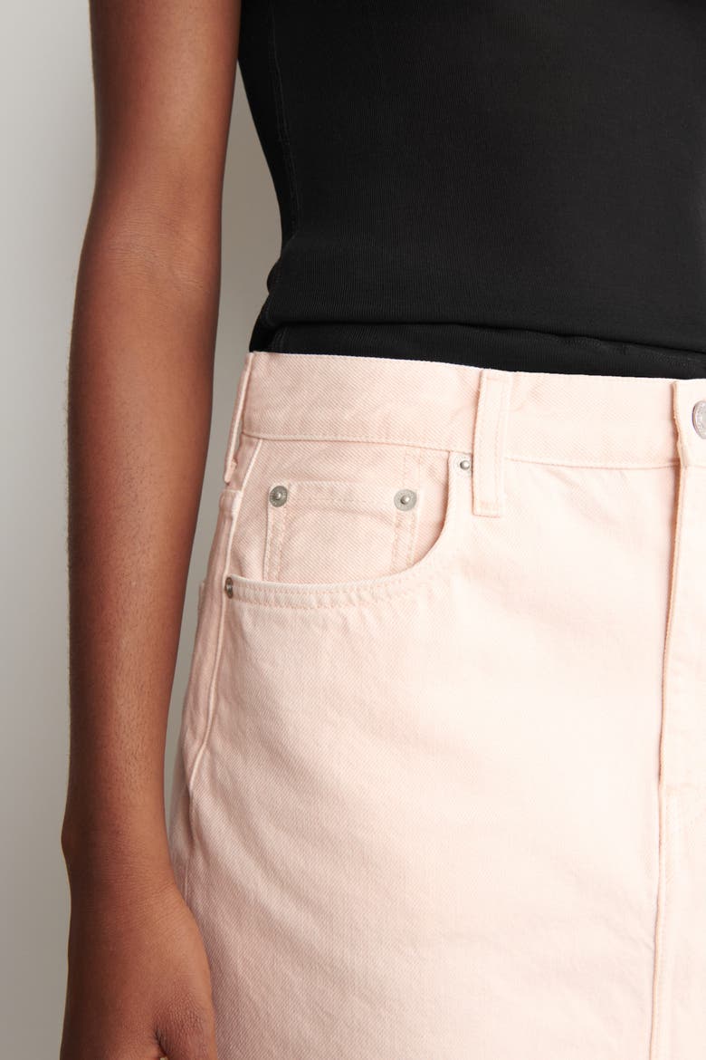 Denim Mini Skirt, Alternate, color, LIGHT PINK