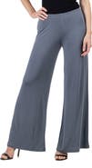 24seven Comfort Apparel Comfortable Solid Color Palazzo Pants