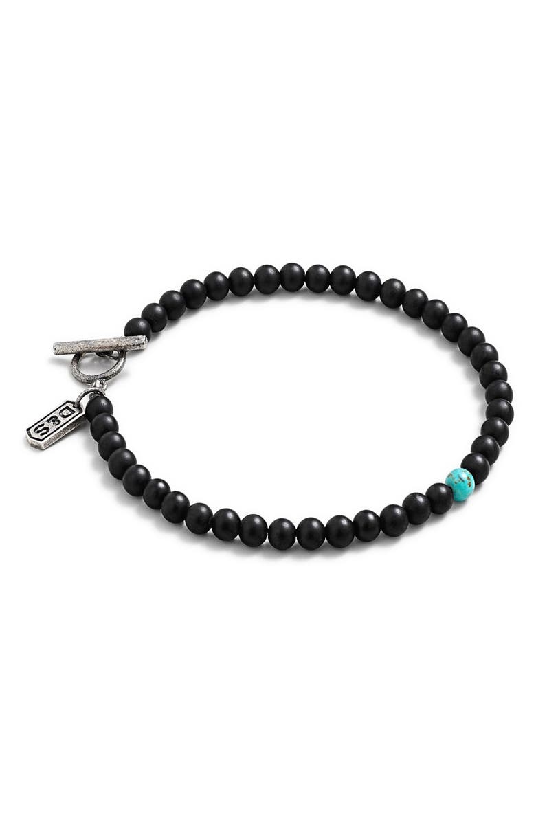 Degs & Sal Men's Beaded Bracelet, Main, color, Black