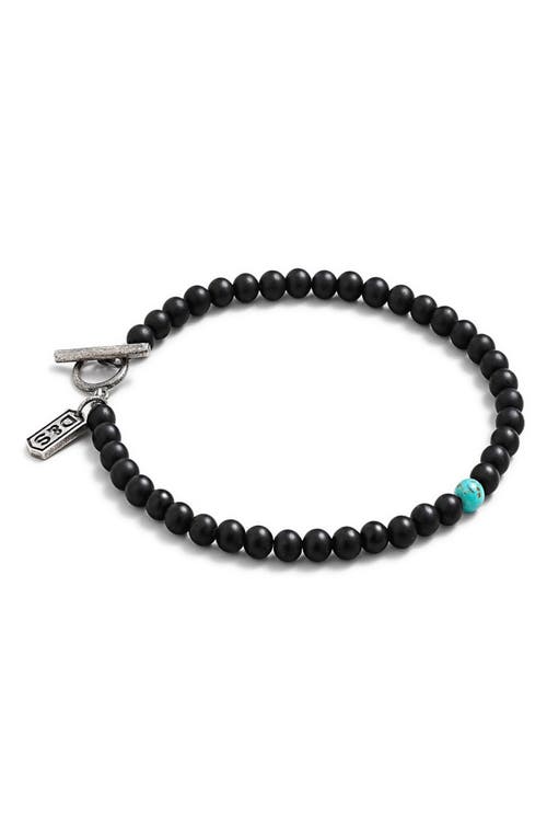 Degs & Sal Men's Beaded Bracelet in Black