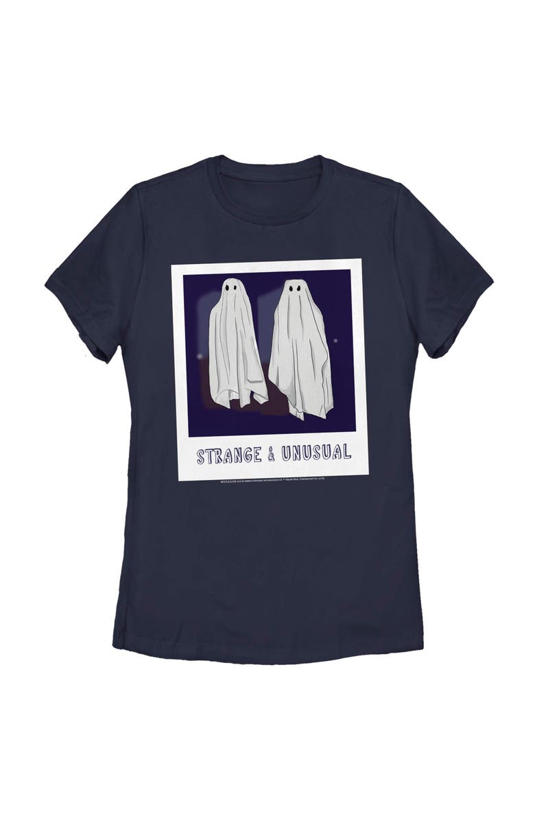 BEETLEJUICE Women's Beetlejuice Halloween Strange and Unusual Ghost Photo  Graphic T-Shirt, Main, color, Navy Blue