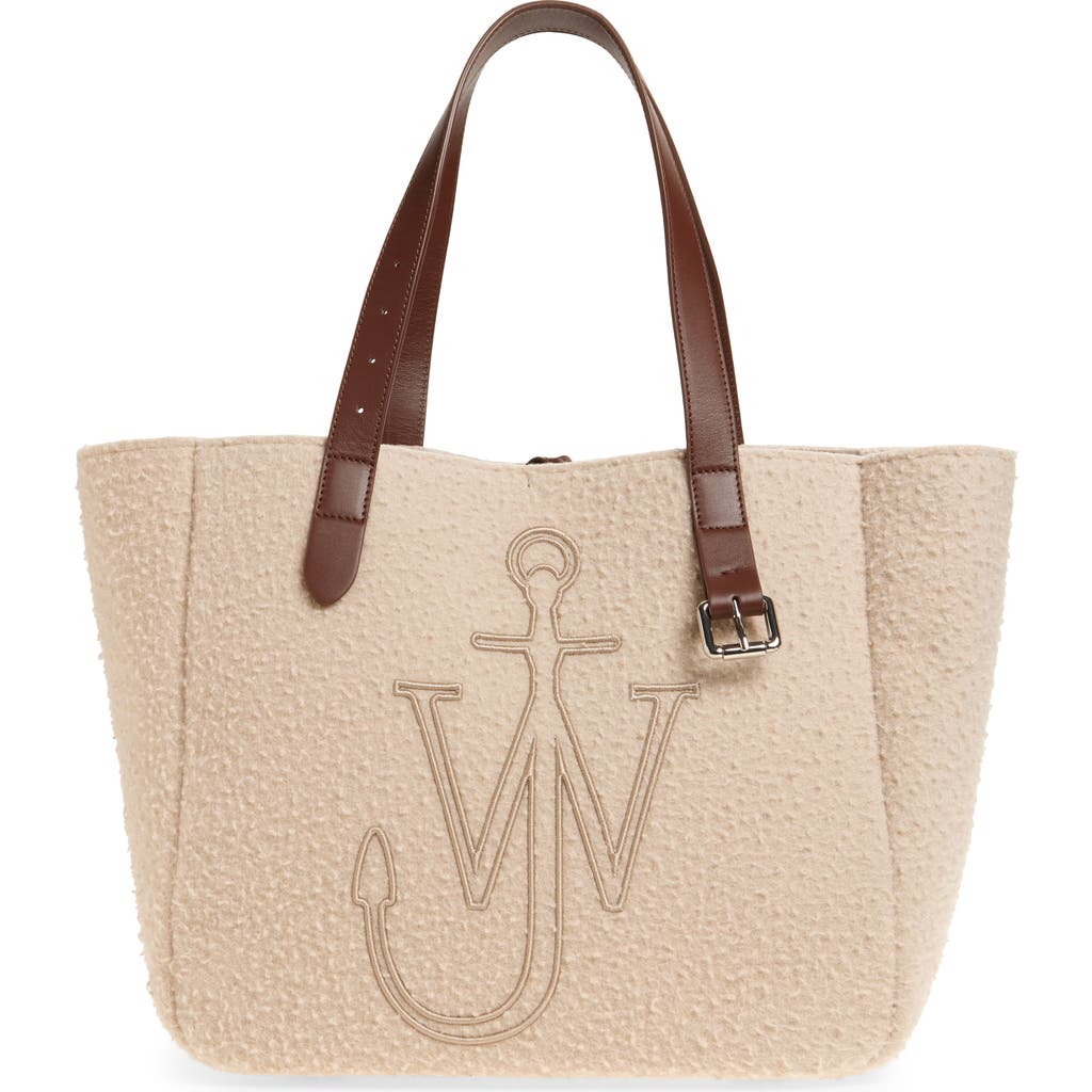 Jw Anderson Belt Anchor Logo Felted Wool Tote