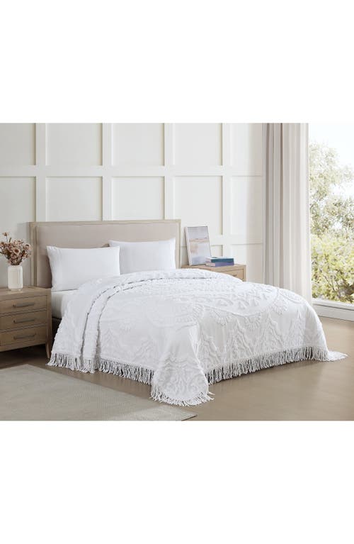 Beatrice Home Fashions Lotus Chenille Comforter In White