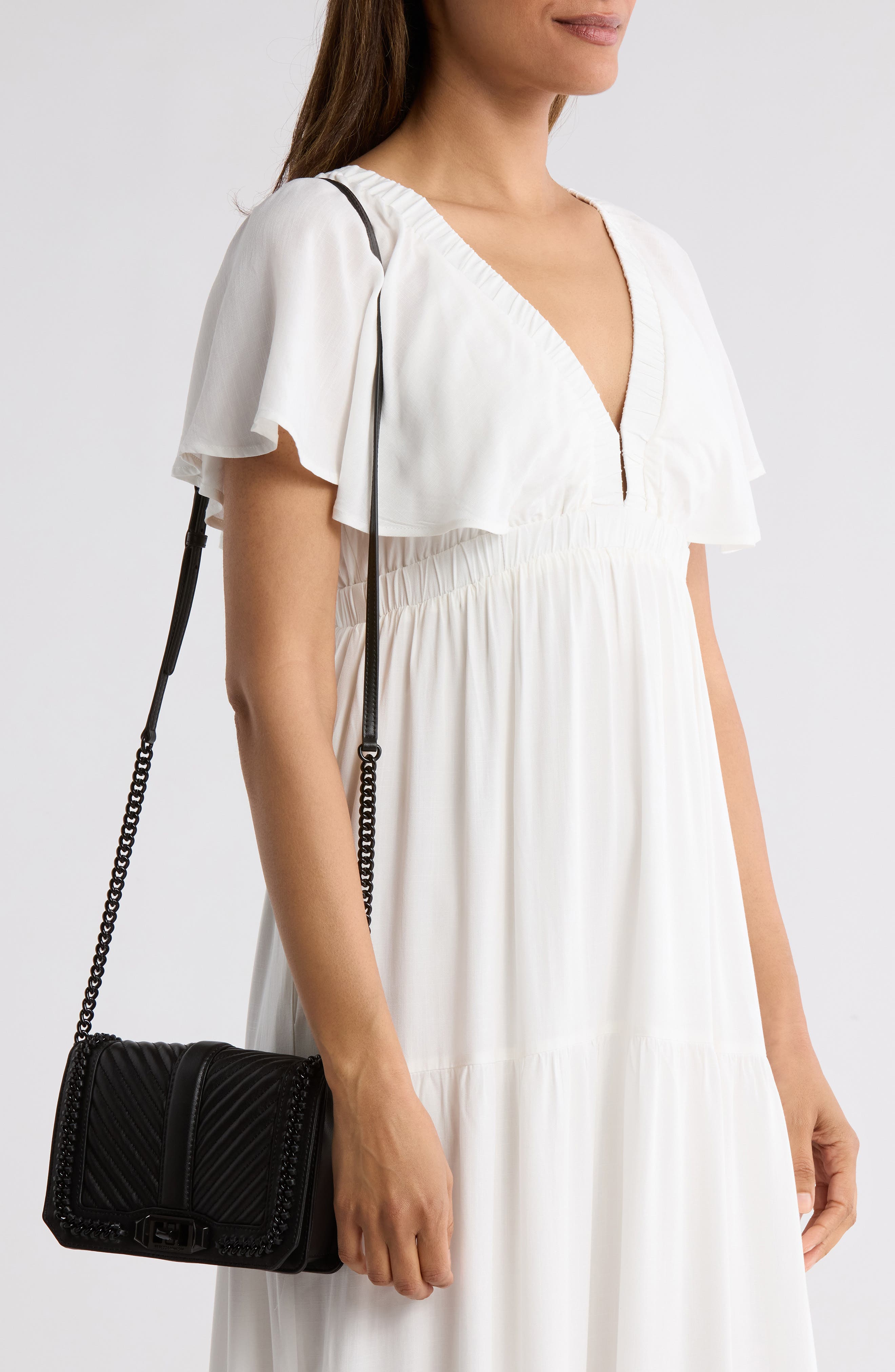 Rebecca Minkoff Chevron Quilt Small Love Crossbody Bag, Alternate, color, 