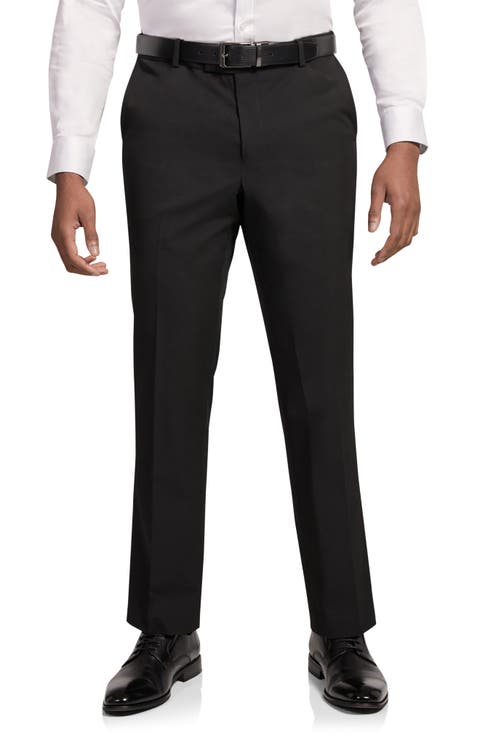Men's Dress Pants Trousers Flat Front Slacks Black main image 1