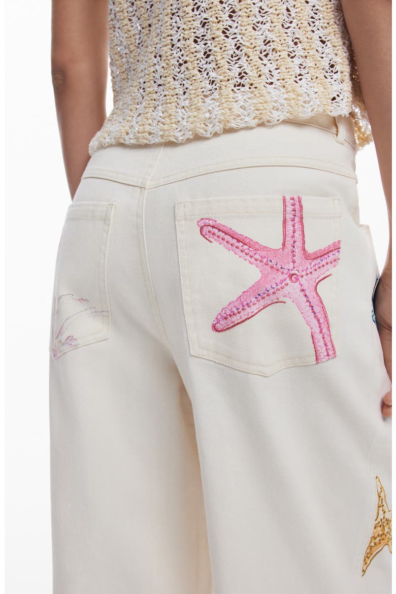Mixed Print Jeans, Alternate, color, WHITE