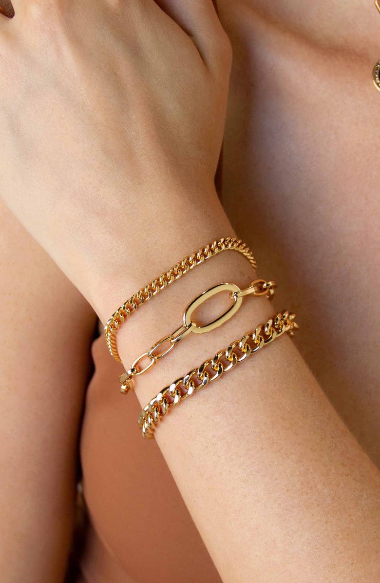Ettika Set of 3 Chain Link Bracelets, Alternate, color, 