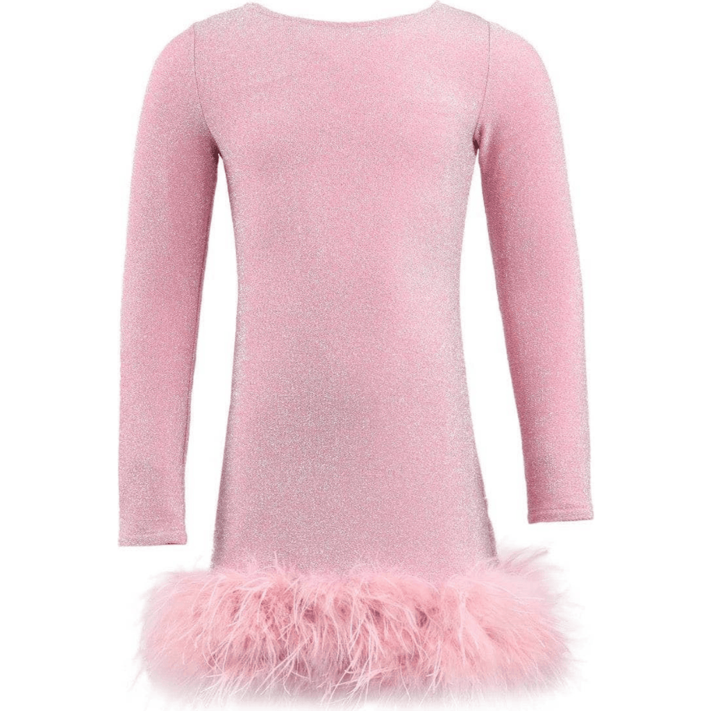 Lola + The Boys Shimmer Feather Dress in Pink at Nordstrom, Size 6