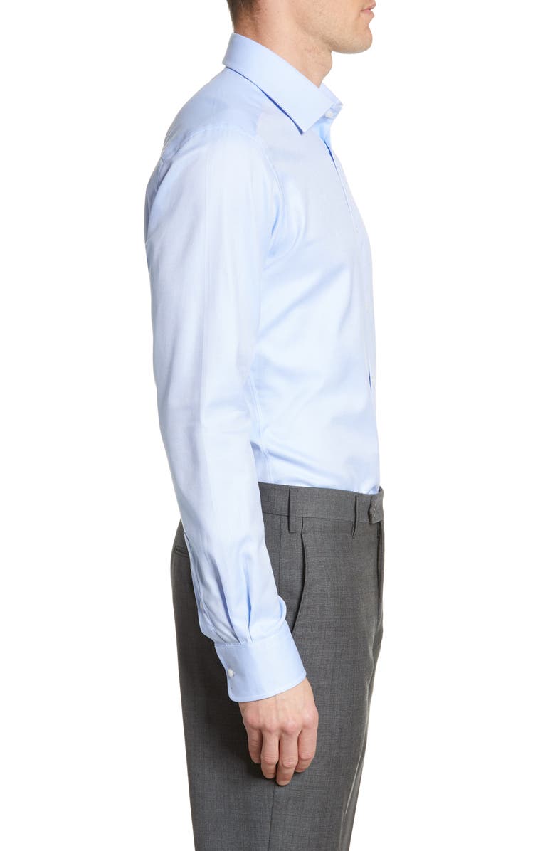 David Donahue Trim Fit Royal Oxford Dress Shirt, Alternate, color, Sky