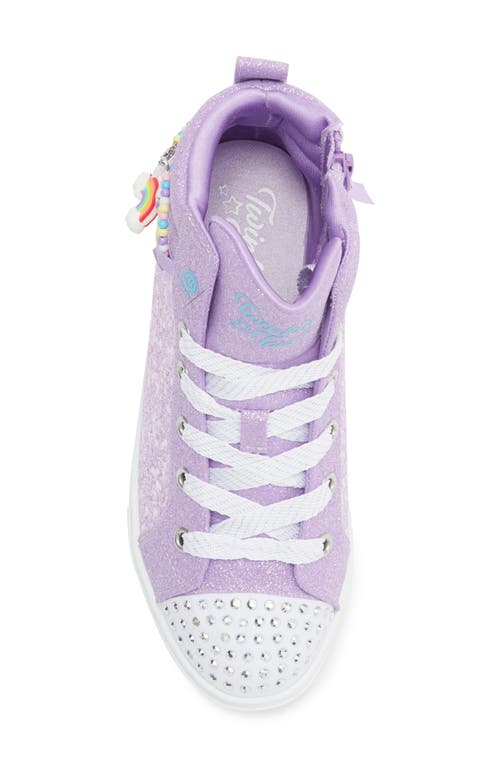 Skechers Kids' Twinkle Sparks Light-up Glitter High Top Sneaker In Purple