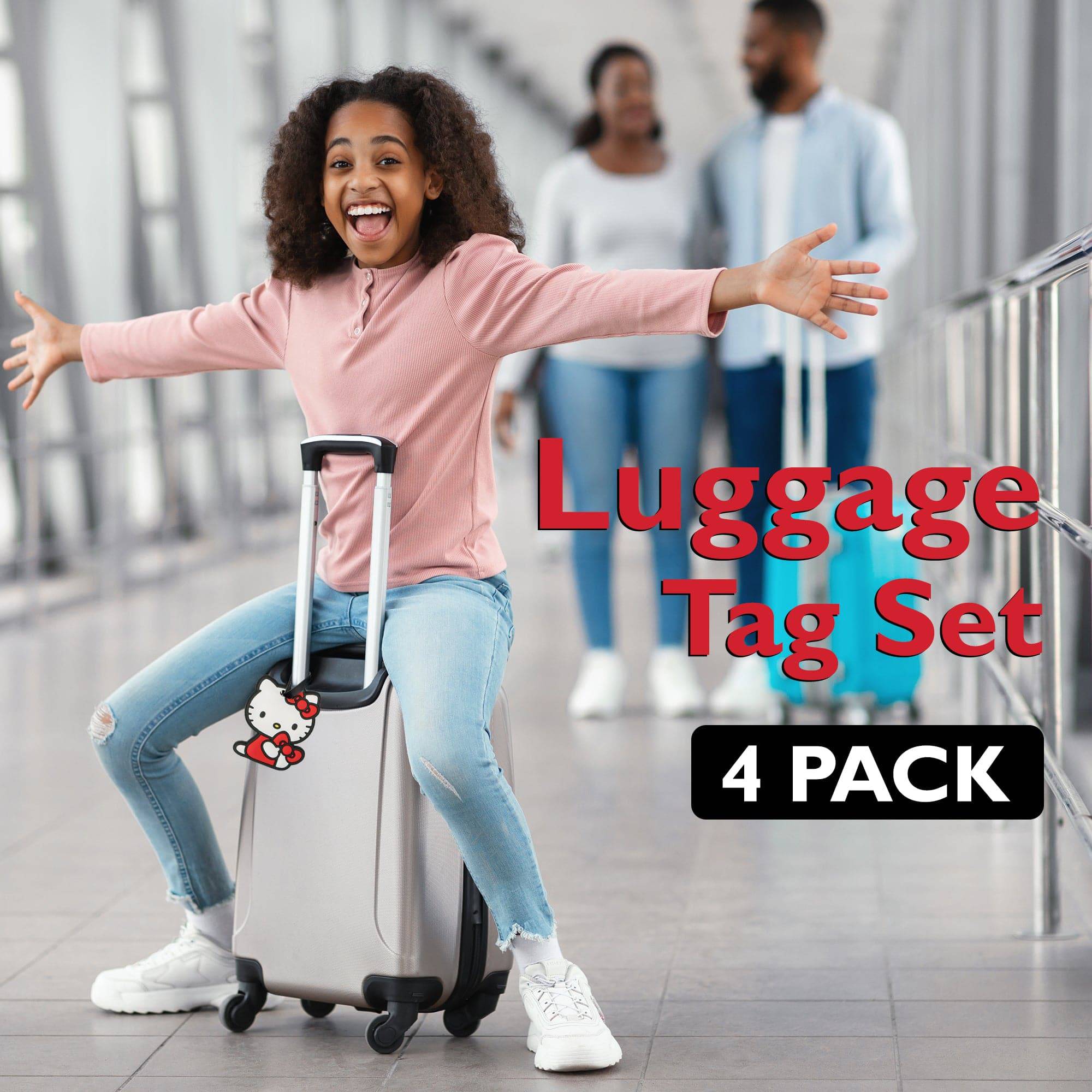 Hello Kitty Cute Luggage Tag, Set of 4, Alternate, color, Black, White, Red