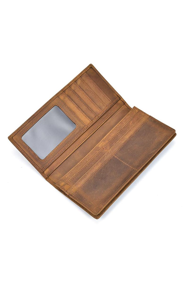 STEEL HORSE LEATHER The Pathfinder Bifold Wallet | Genuine Leather Pocket Book, Alternate, color, Brown