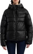Hunter Admiral PU Coated Cropped Puffer Jacket