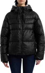 Hunter Admiral PU Coated Cropped Puffer Jacket
