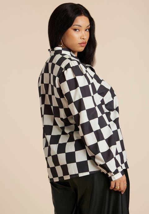 Printed Tie Neck Blouse