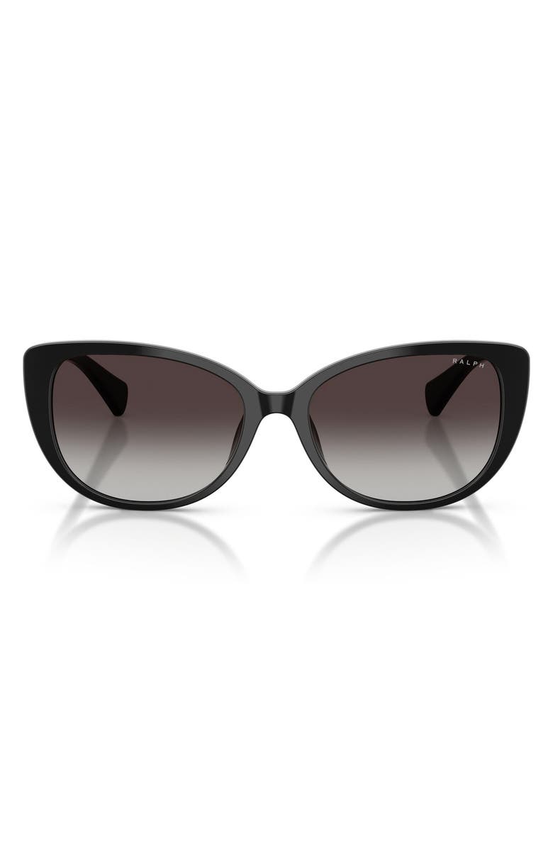 Ralph Lauren 56mm Gradient Butterfly Sunglasses, Main, color, Shiny Black / Gradient Grey