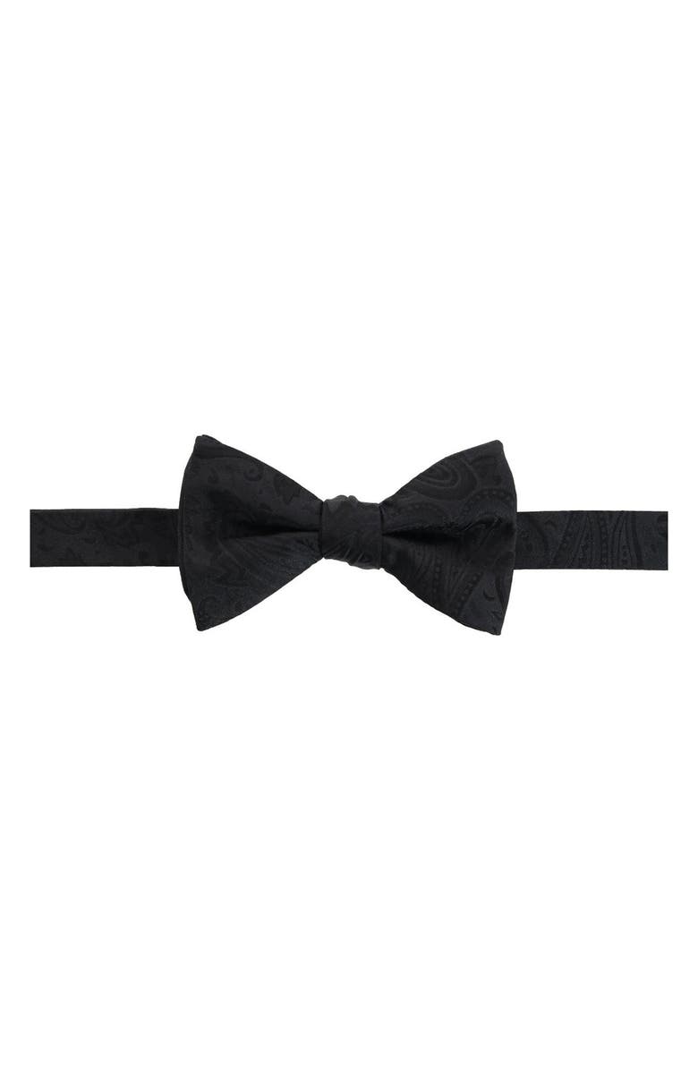 Trafalgar Banbury Pre-Tied Silk Bow Tie, Main, color, Black