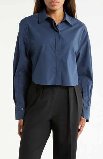 Renata Layered Cropped Button Down Shirt