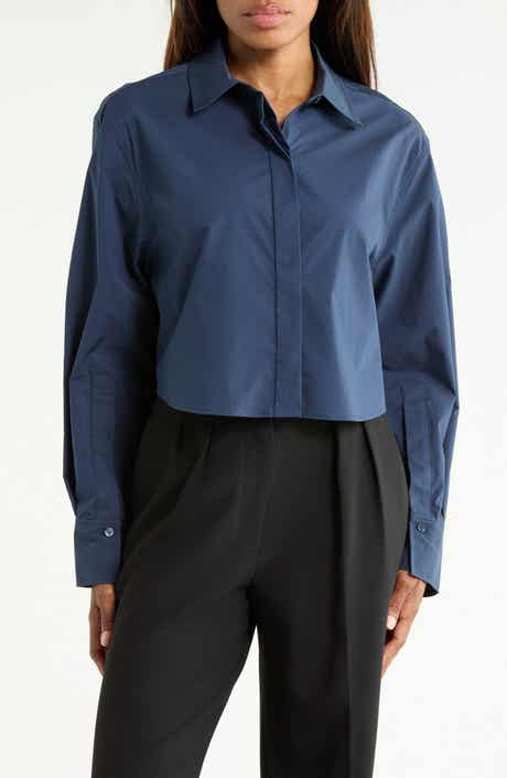 Renata Layered Cropped Button Down Shirt