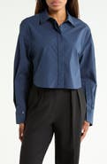 Simkhai Renata Layered Cropped Button Down Shirt