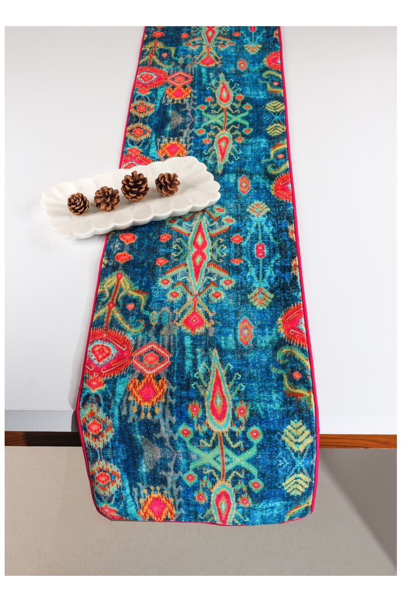 Print Velvet Table Runner, Alternate, color, BLUE
