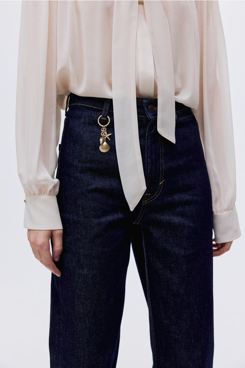 Straight High Jeans, Alternate, color, Dark denim blue