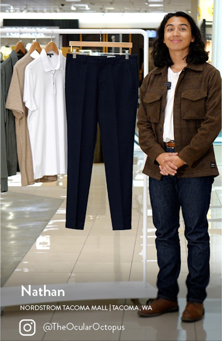Skinny Fit Textured Dress Pants, sales video thumbnail