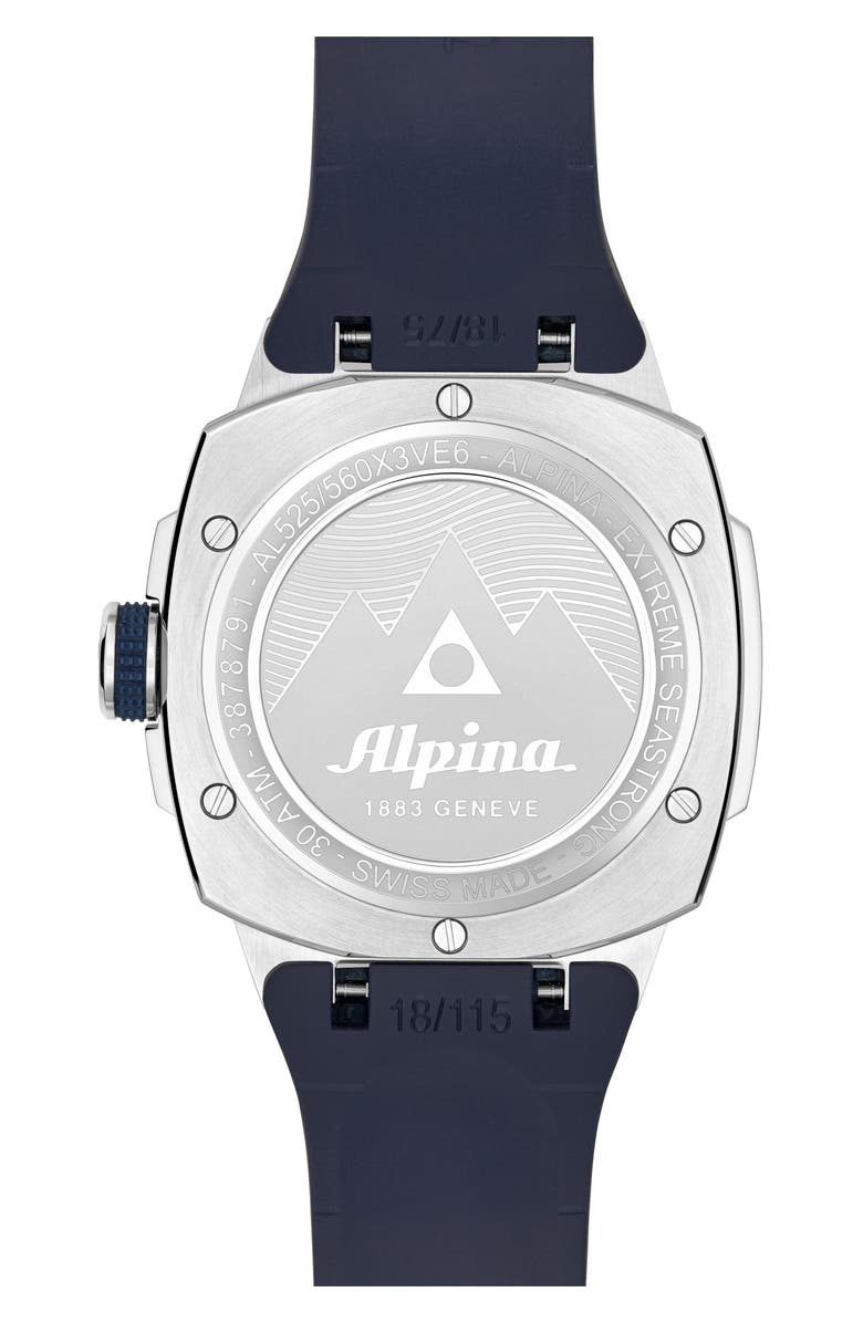 ALPINA Seastrong Diver Extreme Rubber Strap Automatic GMT Watch, 39mm x 40.5mm, Alternate, color,