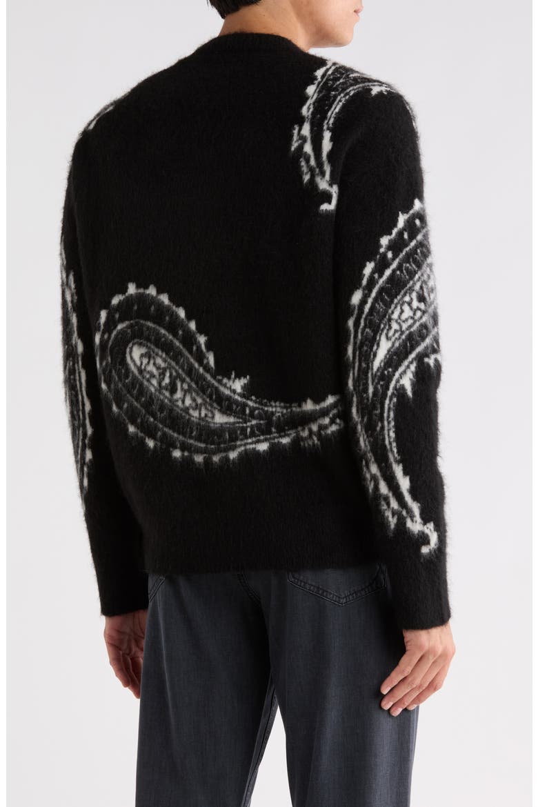 Woodblock Crewneck Sweater, Alternate, color, BLACK