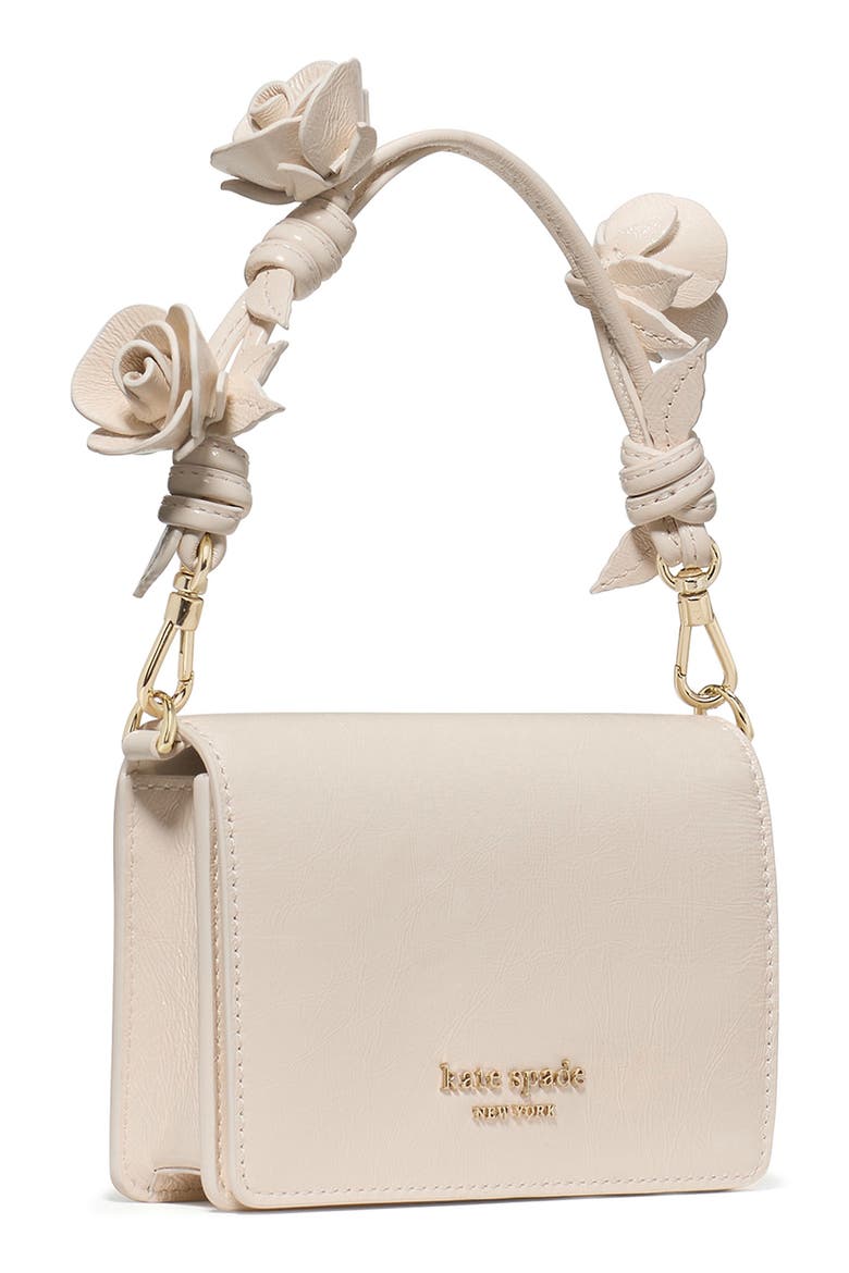 natasha crinkle patent leather mini bag, Alternate, color, CASHEW MILK