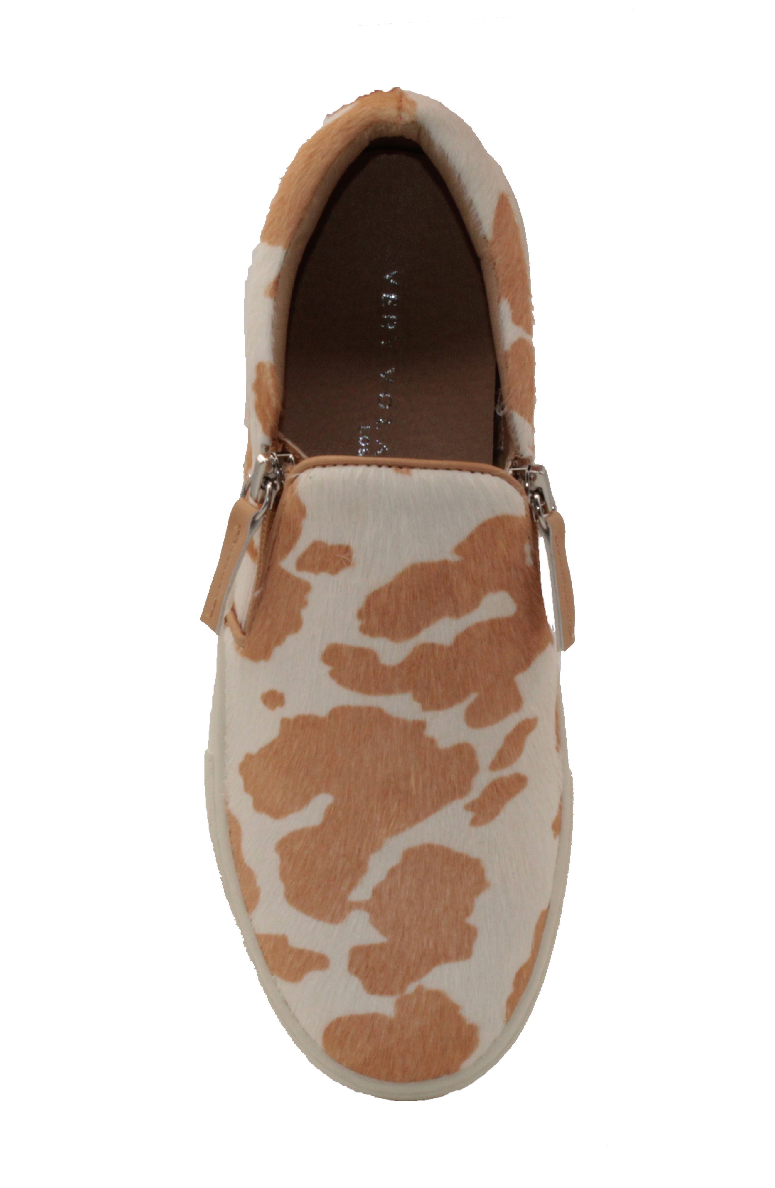 Very Volatile Volatile Normande Genuine Calf Hair Platform Sneaker, Alternate, color, Tan/ White Cow Print Calf Hair