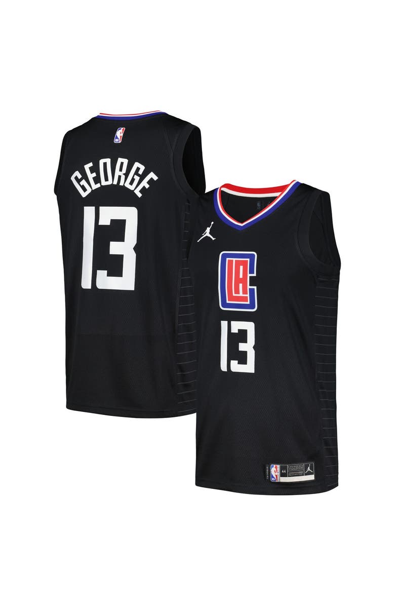 Jordan Brand Men's Jordan Brand Paul George Black LA Clippers Swingman Player Jersey - Statement Edition, Main, color,